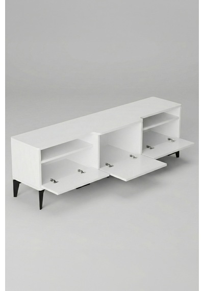 Mistral Tv Sehpası Metalik Beyaz 160x40 Cm