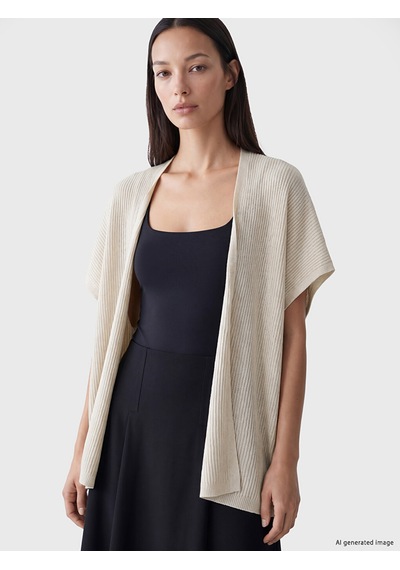 Lcw Everyday Beyaz Şal Yaka Oversize Kadın Triko Hırka Xl-2xl