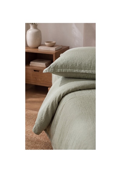 %100 Pamuk Keten Tek Kişilik Nevresim Takımı Lastikli Çarşaflı 160x200 Cm Haki - 904795714 Haki