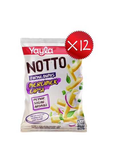 Yayla Notto Peynir Soğan Aromalı Mercimek Cipsi 55 G X12
