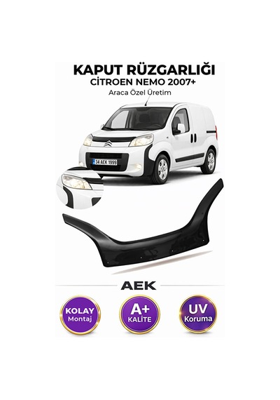 Citoren Nemo 2008+ Araca Özel Üretim "4mm" Kaput Rüzgarlığı A+ P