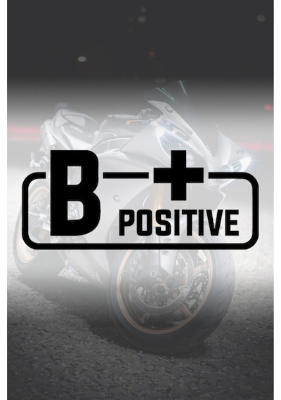 B+ Pozitif Kan Grubu Sticker Siyah Renk 14cm
