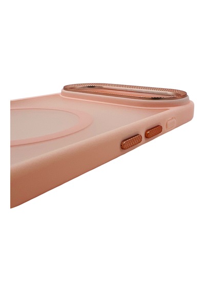 Apple iPhone 17 Air Uyumlu Magsafe Destekli Buzlu Mat Şeffaf Kılıf Pembe