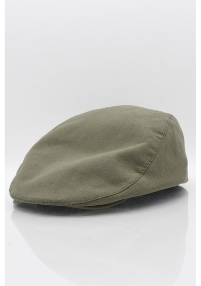 Külah Erkek Haki Kasket Keten Yazlık Flat Cap Şapka Haki-Standart