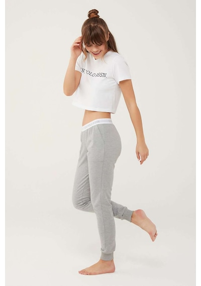 U.S. Polo Assn. Kadın Gri Melanj Pijama Altı 16602 Gri