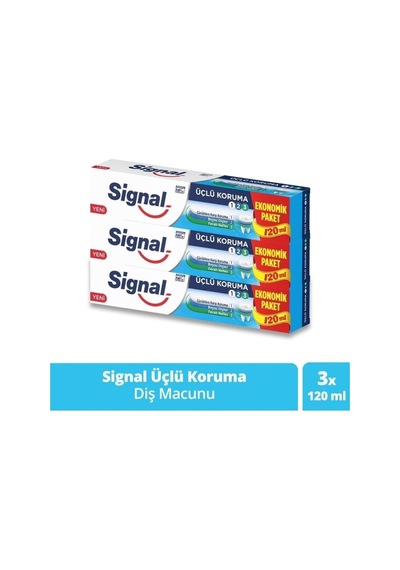 Üçlü Koruma Diş Macunu 120 Ml X 3 Adet