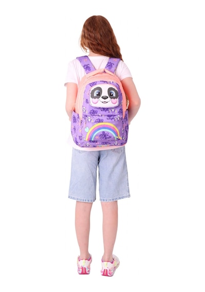 Kaukko Toys Kız Çocuk 3d Panda Şekilli İlkokul Ve Günlük Sırt Çantası - Mor Somon - L5233 Mor