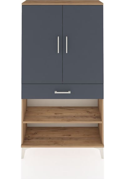 Arges Dolap 4 Raflı Tek Çekmeceli 2 Kapaklı 88x30x163 Çam-ant... Çam