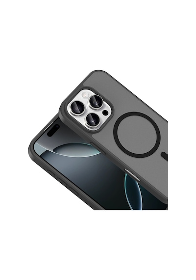 Apple Uyumlu iPhone 16 Pro Kılıf Magsafe Şarj Özellikli Mat Tasarım Lüx Babet Kapak Siyah