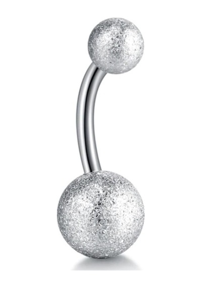 Gümüş Renk 8Mm Top Uçlu Çelik Muz Göbek Piercing P455A