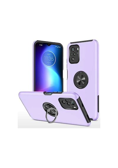 Xiaomi Poco F3 Uyumlu Kılıf Elit Yüzüklü Kapak - Mor