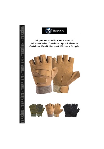 Ekipman Pratik Kamp Sword Erkek&kadın Outdoor Spor&fitness Outdoor Kesik Parmak Eldiven Single Çok Renkli