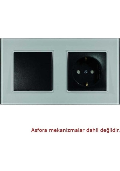 Arvehu Asfir Schneider Asfora Serisine Özel Ikili Beyaz Plexiglas Anahtar Priz Çerçevesi