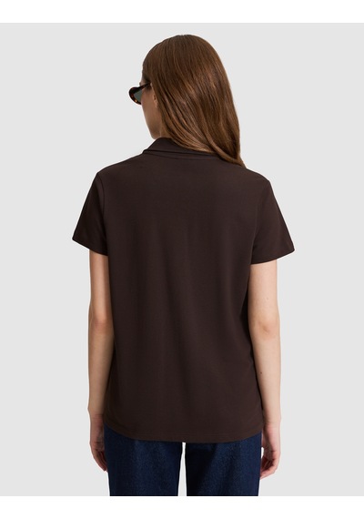 Pierre Cardin Kadın Kahverengi Tişört Basic 50325465-vr029