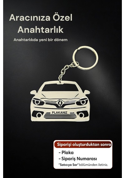 Kişiye Özel Renault Fluence Anahtarlık Paslanmaz Çelik