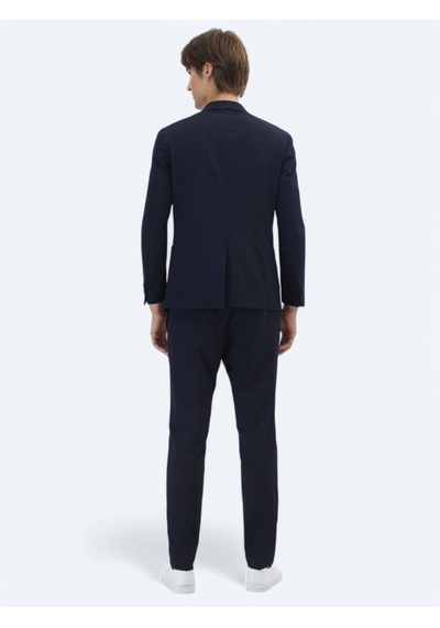 Kip Lacivert Desenli Modern Fit Takım Elbise Lacivert