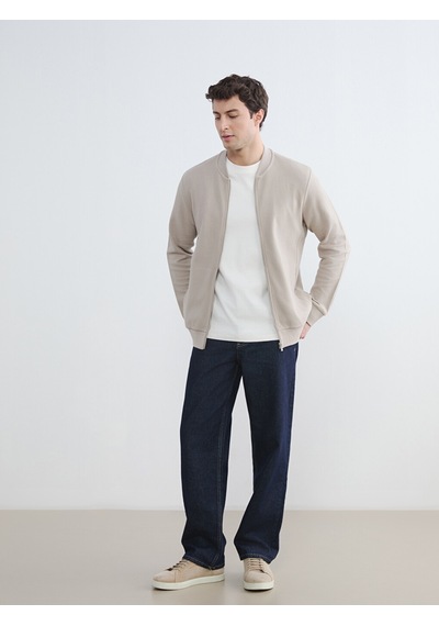 Lc Waikiki Lc Waıkıkı Bej Kolej Yaka Erkek Fermuarlı Sweatshirt