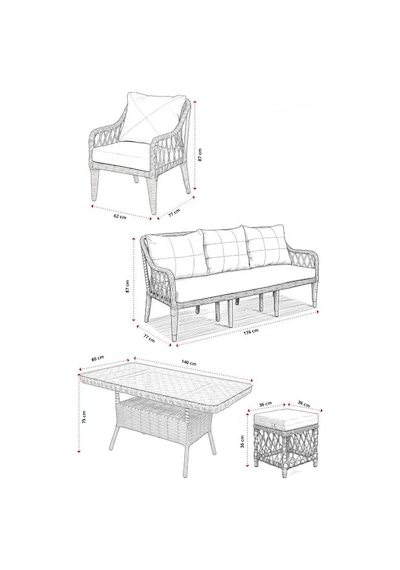Dora Garden Home Zen 3+1+1 Kahverengi Rattan Bahçe Takımı Kahverengi Siyah Çizgili Dora Garden Home Zen 3+1+1 Kahverengi Rattan Bahçe Takımı Kahverengi Siyah Çizgili
