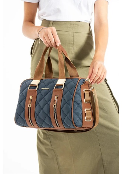Just Polo Kadın Günlük Kullanıma Uygun Ayarlanabilir Askılı Büyük Boy Lüks El & Omuz Çantası Shoulder Bag Lacivert