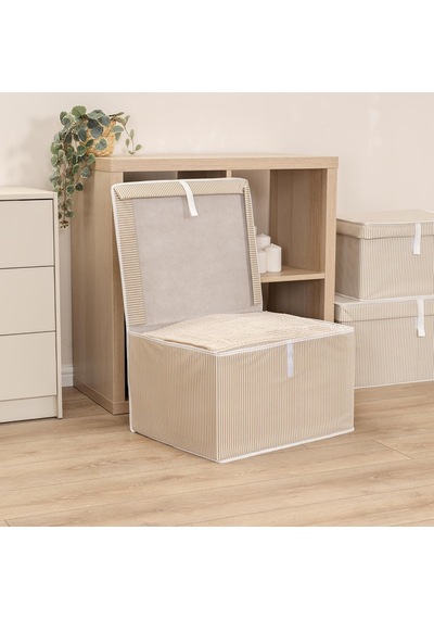 Çok Amaçlı Düzenleyici Kapaklı Sandık Tipi Kutu Hurç Organizer 3 Lü Set Kahverengi, Maxi 50 X