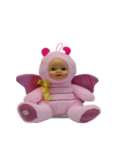 Bebek Yüzlü Sevimli Kelebek Peluş Oyuncak 35 Cm Pembe Pembe