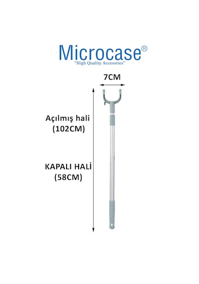 Microcase Uzayabilir Elbise Eşya Askı Asma Aparatı 58-102 Cm Al5703 Açık Yeşil
