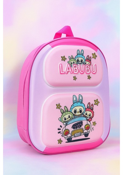 Anaokul Kreş Sırt Çantası Labubu - Kız Pudra Pembe