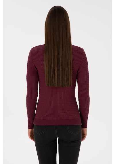U.S. Polo Assn. Kadın Bordo Bisiklet Yaka Basic Kazak 50307763-VR177