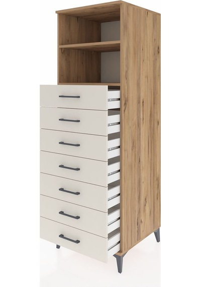 Kronos Dolap 2 Raflı 7 Çekmeceli 60x59x182 Çam-aytaşı Çam