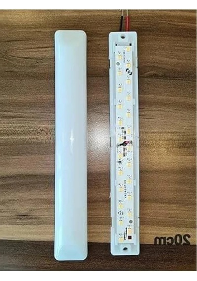 10'lu Paket 20cm, Düz Taban Led Aydınlatma Modülü, Gün Işığı 3000k 01G Taba