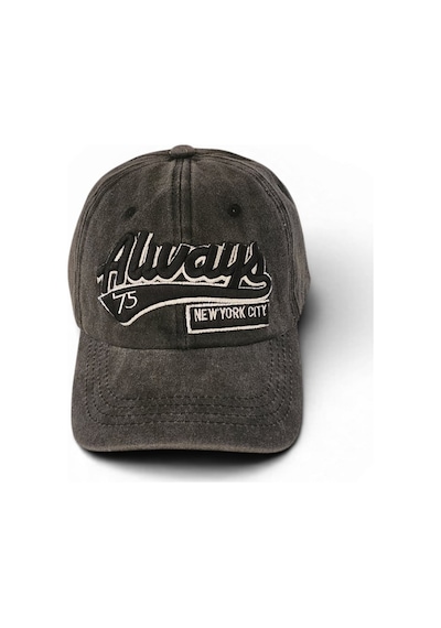 Hedea Unisex Vintage Eskitme Beyzbol Şapkası Always Nakışlı Ayarlanabilir Siyah Pamuklu Cap