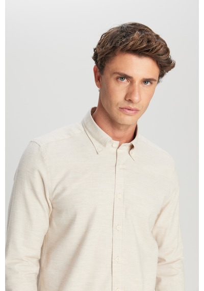 Premıum Altınyıldız Erkek Bej %100 Pamuk Slim Fit Dar Kesim Düğmeli Yaka Diagonal Desenli Flanel Gömlek Premıum Altınyıldız Erkek Bej %100 Pamuk Slim Fit Dar Kesim Düğmeli Yaka Diagonal Desenli Flanel Gömlek