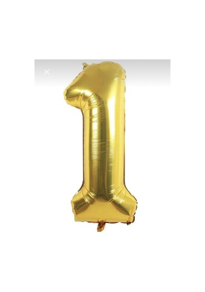 1 Rakam Gold Helyum Uyumlu Uçan Balon 40 Inç Sarı Sarı