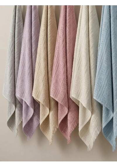 Botti Home %100 Pamuk Jakarlı Banyo Havlusu 100 X 150 Cm Çeyizlik Yumuşak Dokulu Havlu Pembe