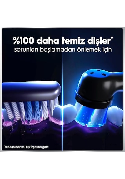 Oral-b İo6 Siyah Şarjlı/elektrikli Diş Fırçası, 2 Fırça Başlığı, Uzun Ömürlü Pil, Premium Seyahat Kabı, Yedek Başlık Kabı