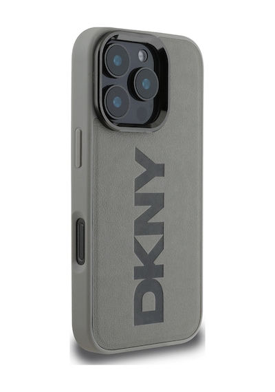 Apple iPhone 16 Pro Max Uyumlu Kılıf Dkny Lisanslı Magsafe Şarj Özellikli Pu Deri Plain Kapak Gri