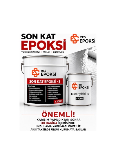 Epoksi Self Leveling Zemin Kaplama 20 Kg (17+3 Kg) Kendiliğinden Yayılan Epoksi Zemin Boyası Son Kat -