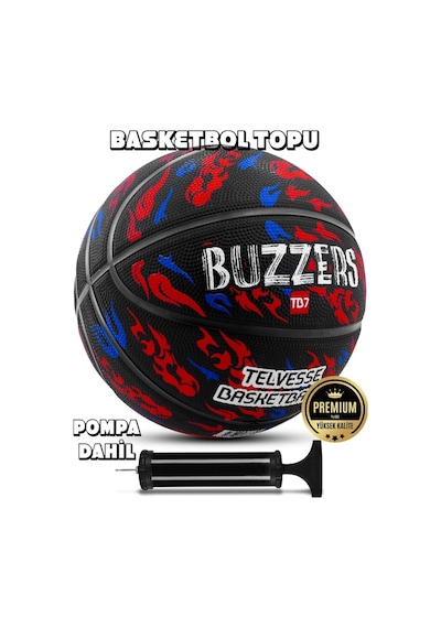 Basketbol Topu Pompalı Tb-500 Buzzers Grafiti Kauçuk Dayanıklı Deep Channel Kabartma 7 No