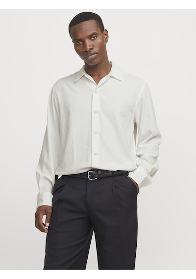 Jack & Jones Erkek Uzun Kollu Desenli Gömlek - Blatrend - 12278765 White