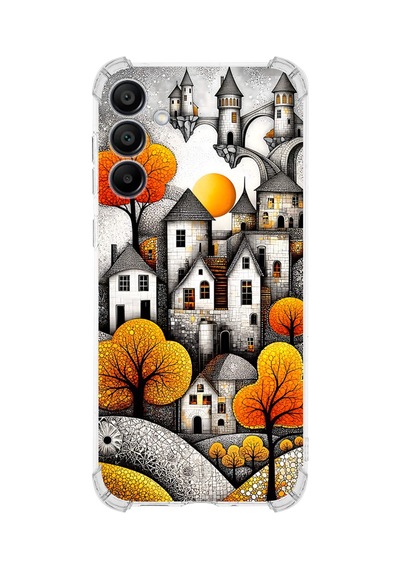 Printify Samsung Galaxy A16 İle Uyumlu Düşlerin Dansı Serisi Göçebe Şatolar Tasarımlı Uv Baskılı Köşe Korumalı Antişok Kılıf Şeffaf