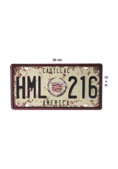 Cadillac Classic Dekorasyon Duvar Süsü Metal Retro Tabela 15X30