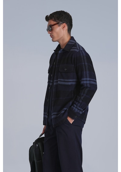 Lufian Erkek Barder Basic Slim Fit Gömlek 112010662 Lacivert Lacivert