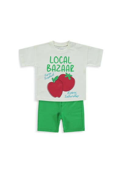 Civil Baby Local Bazaar Baskılı 6-18 Ay Takım - Ekru