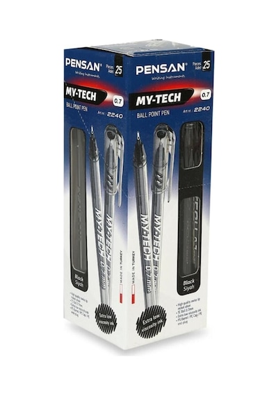 My-tech 0.7 Kalem 25'li Paket Siyah Siyah