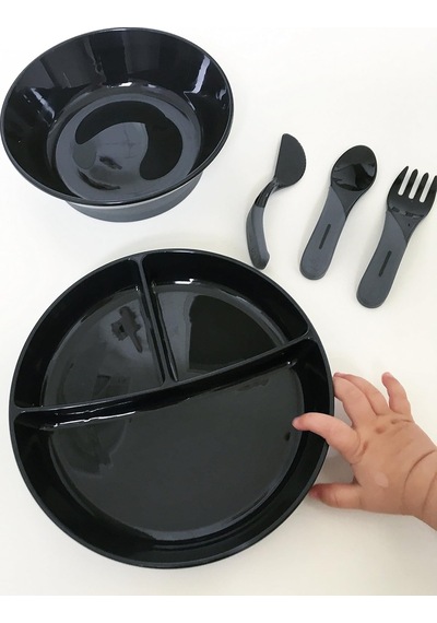 Bebek Öğrenme Çatal Ve Kaşık Seti Mavi 6+ Ay Çok Renkli