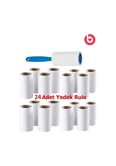 24 Adet 60 Yaprak Rulo 1 Adet Sap Hediye Tüy Toplama Tüy Alma Kedi Köpek Kıl Yün Bandı Diğer