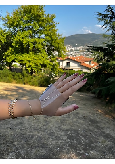 Croc Profesyonel Şeffaf Makyaj Eldiveni - Makeup Glove Krem