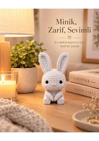 Örgü Dokulu Tavşan Biblo Dekoratif Figür