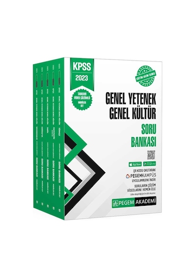 2023 KPSS Genel Yetenek Genel Kültür Tamamı Çözümlü Soru Bankası Seti - 5 Kitap Takım- Pegem Akademi Yayıncılık