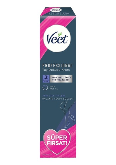 Veet Professional Tüy Dökücü Krem 200 Ml Batık Önleyici, Kesiksiz Kullanım 2'li Ekonomik Pake Tarı